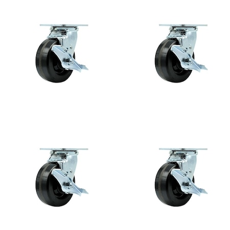 Service Caster Tool Box Caster Wheel Set 5'' Phenolic Swivel Casters, 4PK TOOL-SCC-30CS520-PHB-TLB-4